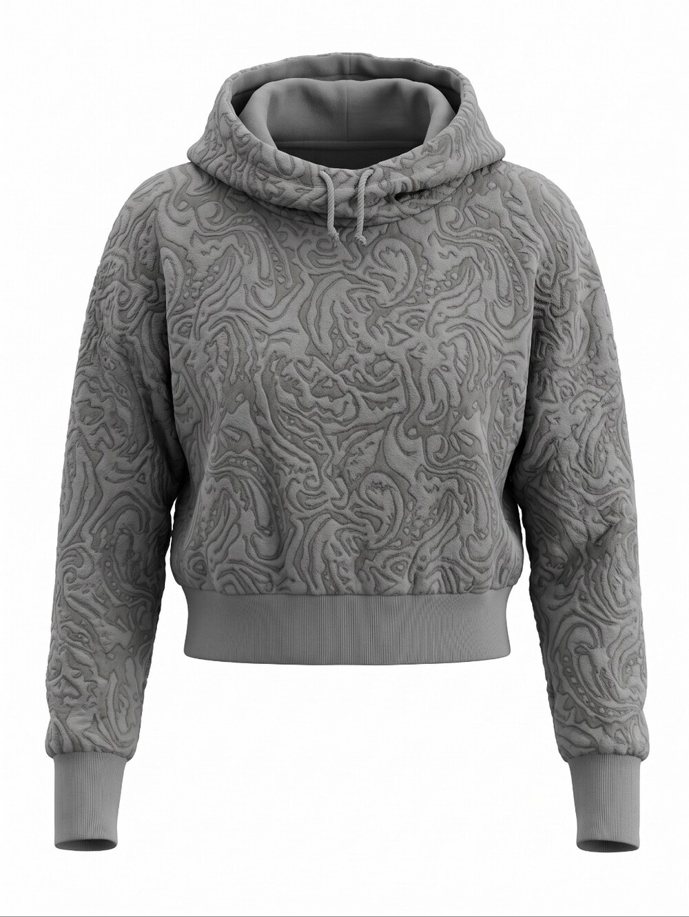Merrell Gray Patterned Crop Fall Cowl Neck Sweater Oversized Whimsgoth